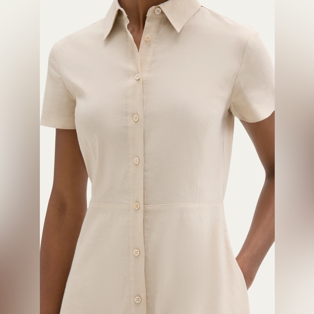 Theory Good Linen Button-Up Shirtdress
